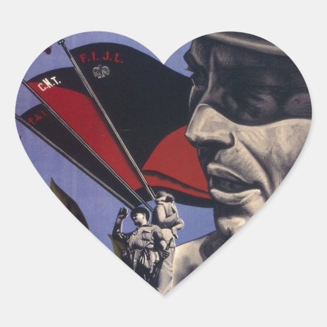 Sticker Cœur Durruti Espagne guerre civile poster original 1936 (Devant)
