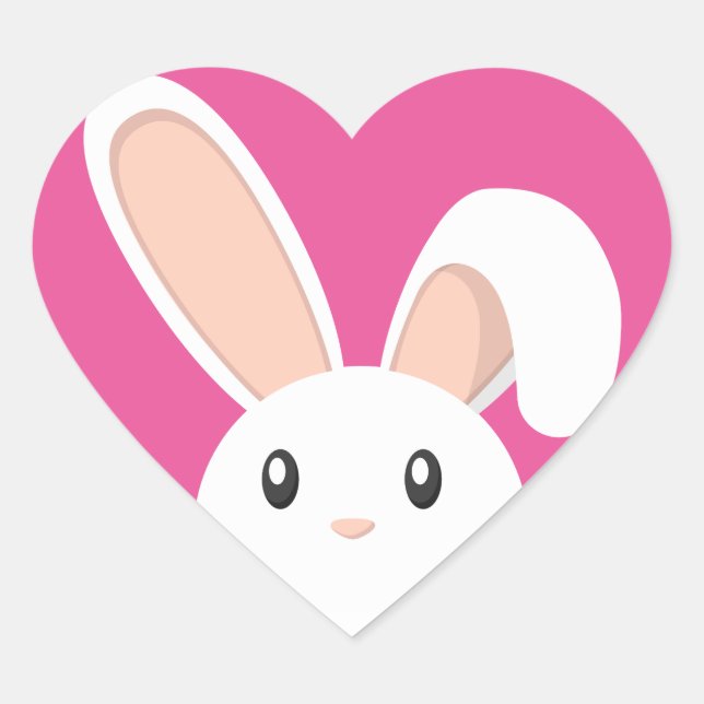 Sticker Cœur Easter Bunny peeping (Devant)