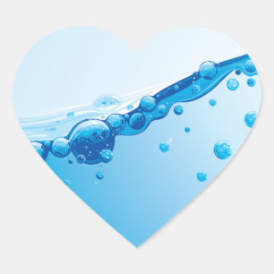 Sticker Cœur eau