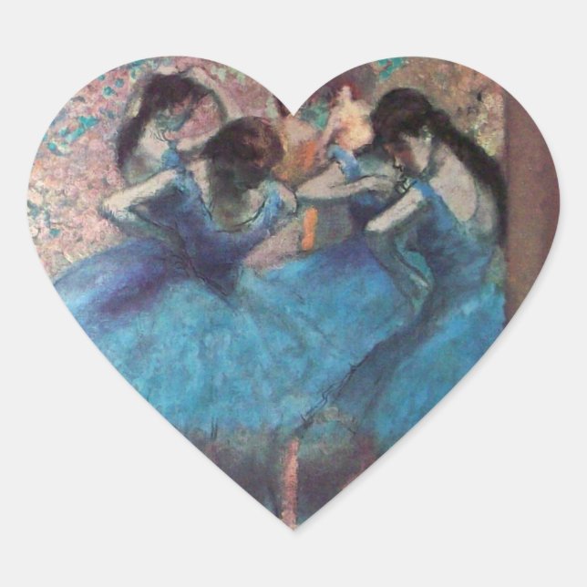 STICKER CŒUR ÉCOLE DE DANSE, BALLERINA BALLET DANSEURS EN BLEU (Devant)