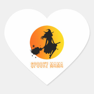 Sticker Cœur Éffrayant Mama
