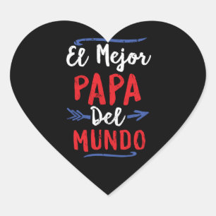 Sticker Cœur El Mejor Papa Del Mundo Papa Fête des pères