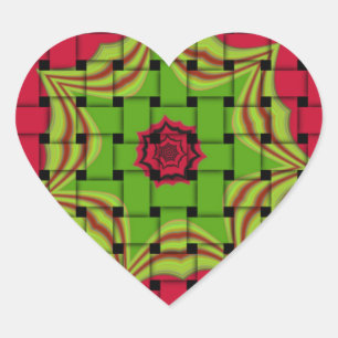 Sticker Cœur Elégant Africain Lovely Tissé motif d'impression v