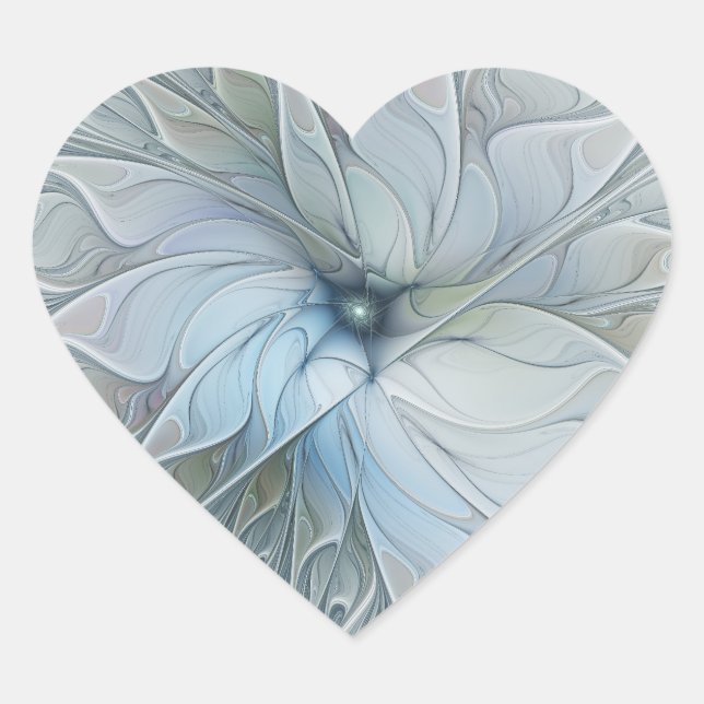 Sticker Cœur Elegant Beauty Modern Abstract Fractal Art Flower (Devant)