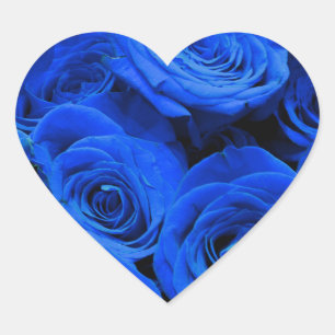 Sticker Cœur Elégant bleu rose bleu fleurs bleu bleu bleu flora