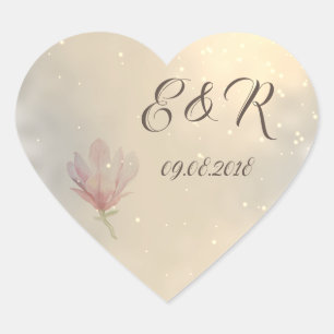 Sticker Cœur Élégant Mariage Chic Magnolia