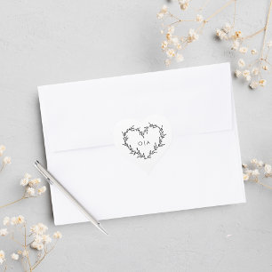 Sticker Cœur Élégant Mariage de script de coeur