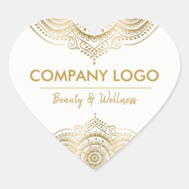 Sticker Cœur Elégant or Ornate Lace Mandala (Devant)