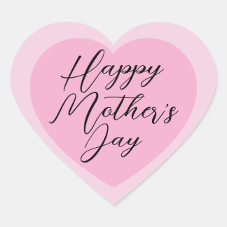 Sticker Cœur Elegant Pink Happy Mother's Day