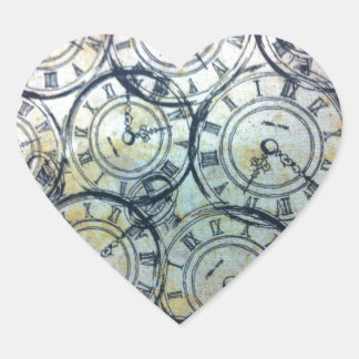 Sticker Cœur Elégant Vintage Motif Montres de poche