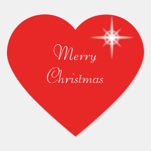Sticker Cœur Élégante étoile de Noël en rouge