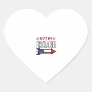 Sticker Cœur Elle est mon pétard Création de couple patriotique