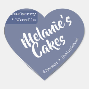 Sticker Cœur Emballage de gâteau de boulangerie personnalisé bl