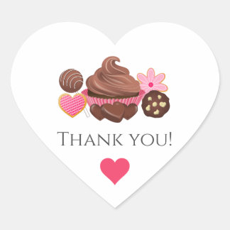 Sticker Cœur Emballage de remerciement pour la pâtisserie