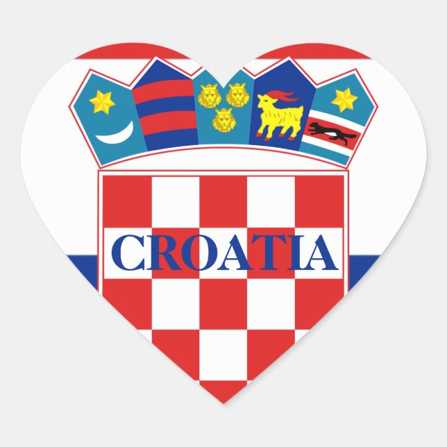Sticker Cœur emblème de croatie (Devant)