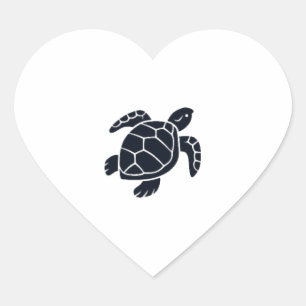 Sticker Cœur Emblème Logo Tortue Tortue à Oreilles Rouges Copie