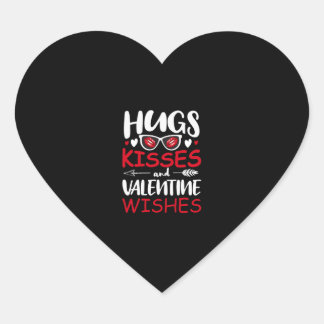 Sticker Cœur embrasser les baisers et les voeux de la valentine