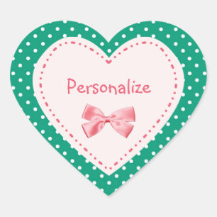 Sticker Cœur Emerald Green Heart Avec Nom