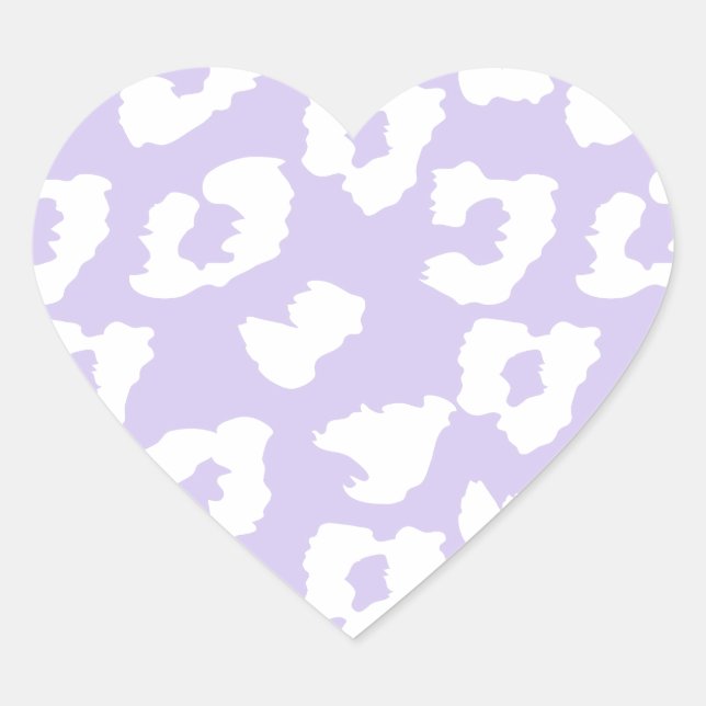 Sticker Cœur Empreinte de léopard Purple Cheetah (Devant)
