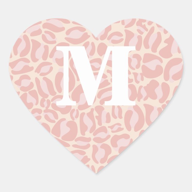 Sticker Cœur Empreinte de léopard rose Monogram Leopard Spots S (Devant)