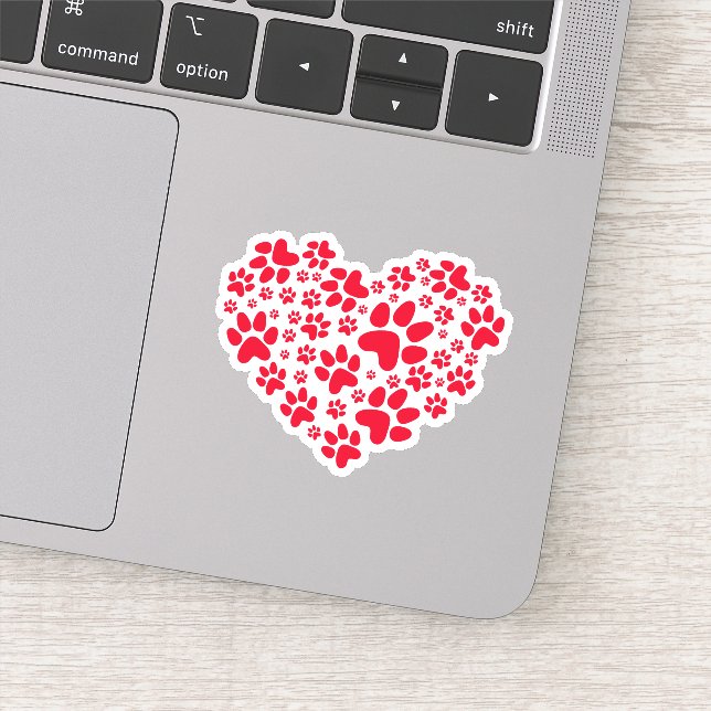 Sticker Coeur Empreinte de patte (Détail)