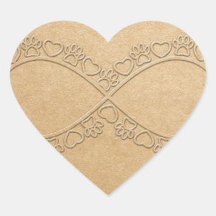Sticker Cœur Empreinte de patte de chien d'amour infini