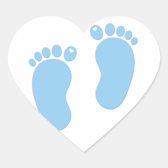 Sticker Cœur Empreintes de bébé. Un garçon (Devant)