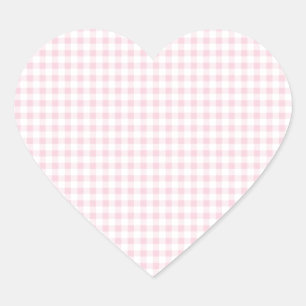 Sticker Cœur En vichy rose