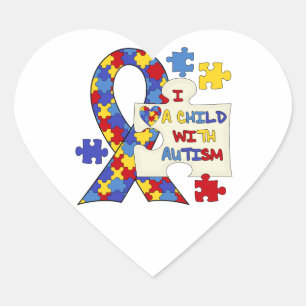 Sticker Cœur Enfant avec le ruban de sensibilisation sur