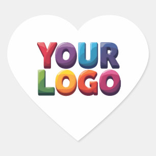 Sticker Cœur Entreprise de logo et de texte personnalisés simpl
