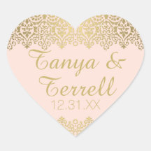 Enveloppe mariage Seals Vintage Golden Lace Élégan