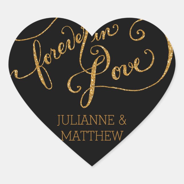 Sticker Cœur Enveloppe Sceau Script pour toujours dans Love Gol (Devant)