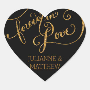 Sticker Cœur Enveloppe Sceau Script pour toujours dans Love Gol