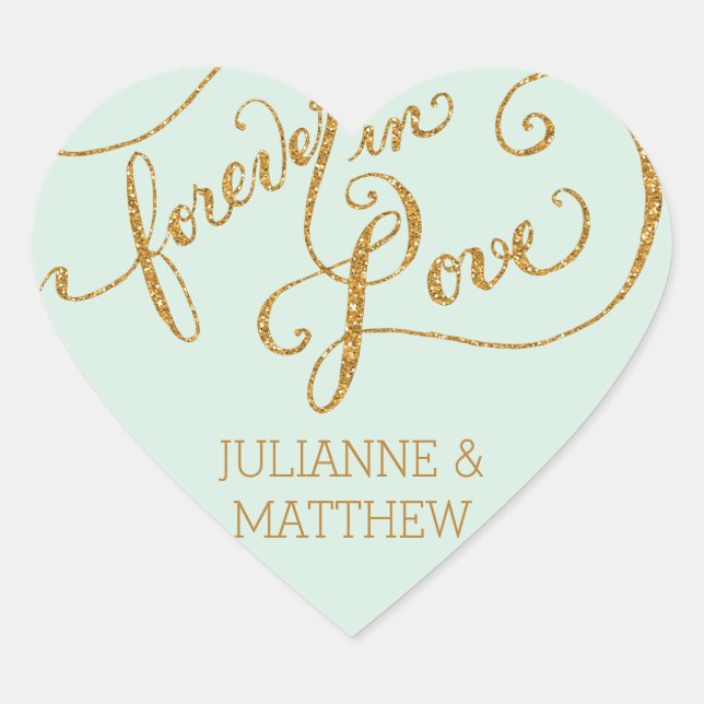 Sticker Cœur Enveloppe Sceau Script pour toujours dans Love Gol (Devant)