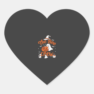 Sticker Cœur Équipage fantôme citrouille blanche chapeau de sor