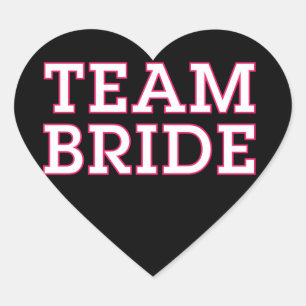 Sticker Cœur Équipe Bride Pink Outline Noir