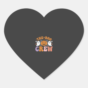Sticker Cœur Équipe de fantômes de citrouille de Halloween Desi