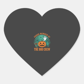 Sticker Cœur Équipe de fantômes de design de citrouille Hallowe