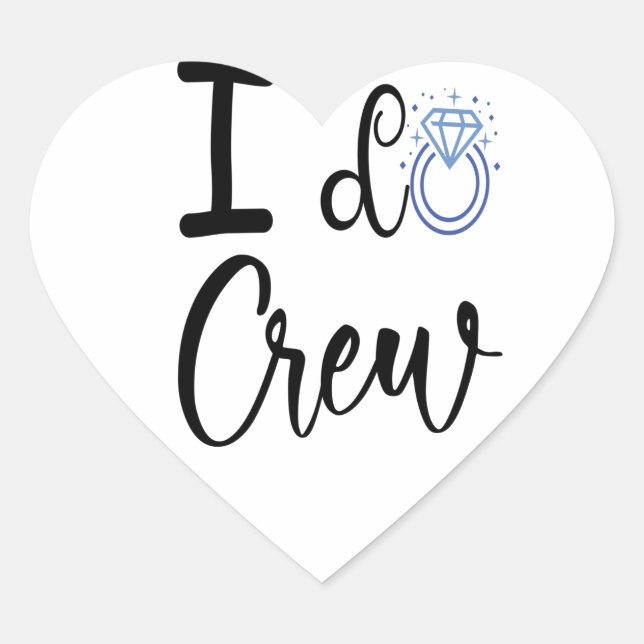 Sticker Cœur Équipe de mariage enterrement de vie de jeune fill (Devant)