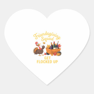 Sticker Cœur Équipe Friendsgiving se fait plumée T-Shi surdimen