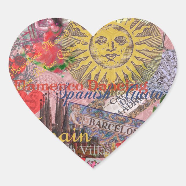 Sticker Cœur Espagne Sunshine Espagnol Travel Art (Devant)
