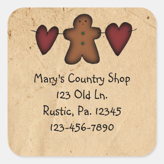 Sticker Coeur Et Pain D'Épice (Devant)