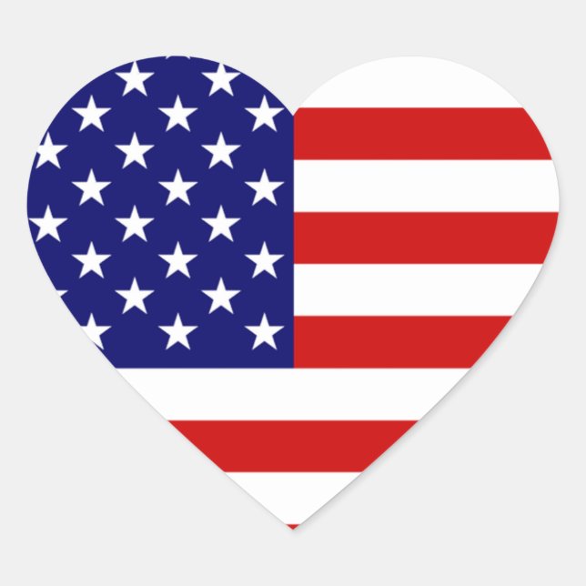 Sticker Cœur État du pavillon des États-Unis (Devant)