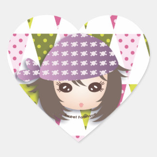 Sticker Cœur Etiquettes "Miss Pirate" - Collection Kiwi Doll