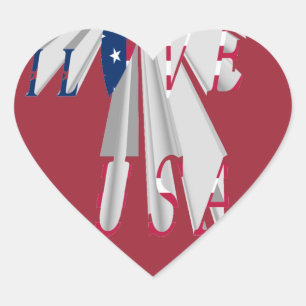 Sticker Cœur Étoile : Graphic I Love USA Design