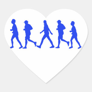 Sticker Cœur Exécution De L'Exercice De Jogging