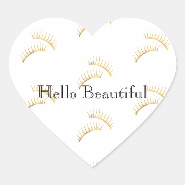 Sticker Cœur Eyelashes Glam Or (Devant)