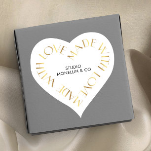 Sticker Cœur Fabriqué Avec L'Effet Or De L'Amour