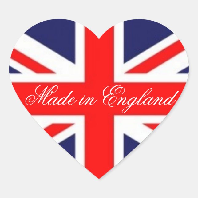 Sticker Cœur Fabriqué en Angleterre-Union Jack Forme Drapeau-Co (Devant)