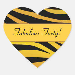Sticker Cœur Fabulous Quarty Gold et Black Tiger anniversaire